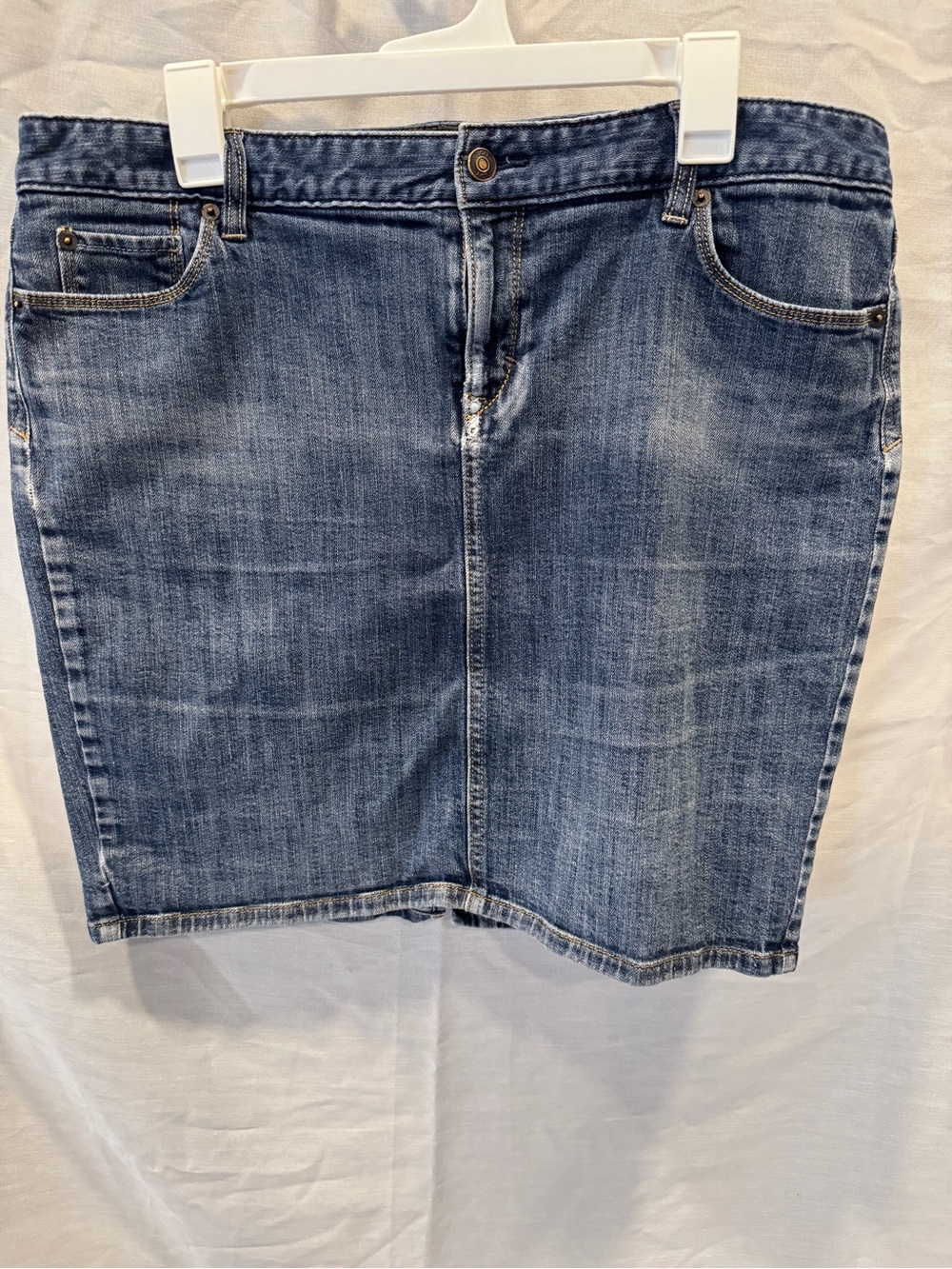 LOFT Blue High-Rise Denim Skirt